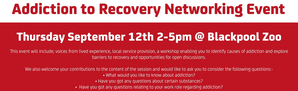 You're viewing Blackpool, Wyre and Fylde Frontline Network: Addiction to Recovery Event Blackpool, Wyre and Fylde Frontline Network: Addiction to Recovery Event